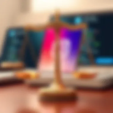 Copyright and Legal Aspects of Downloading A legal scale symbolizing copyright considerations related to Instagram content