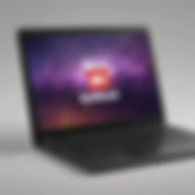 A futuristic Chromebook device displaying the Roblox logo in vibrant colors