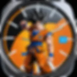 A stunning Dragon Ball-themed watch face displaying Goku in action