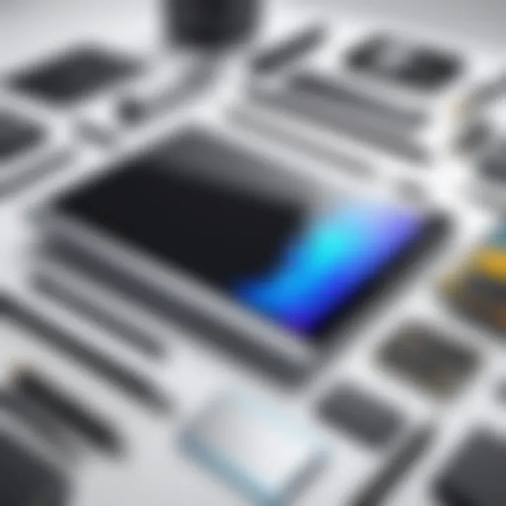 An array of high-tech drawing tablets and styluses arranged aesthetically.