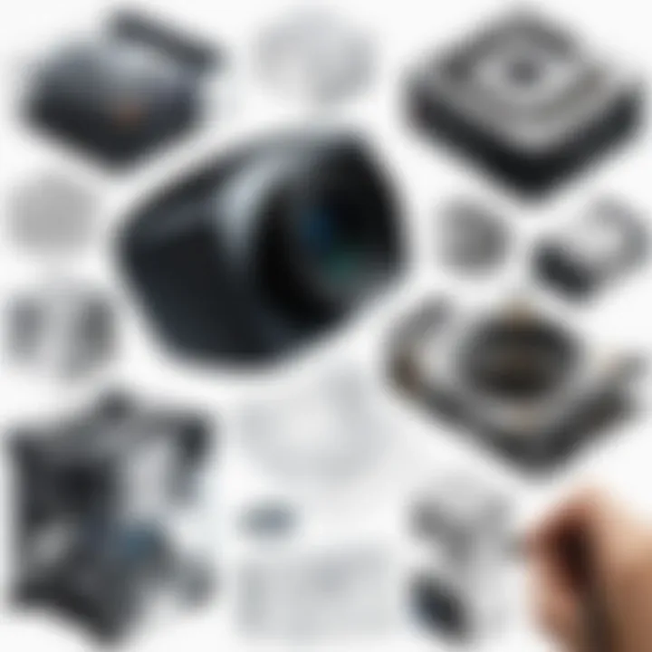 A collage of various techniques used in digital drawing.