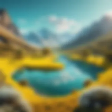 Snapchat filter transforming reality into a dreamlike landscape