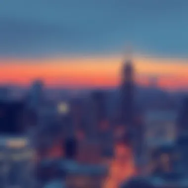 Stunning cityscape dynamic wallpaper at dusk