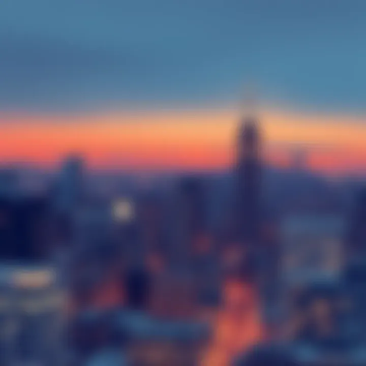 Stunning cityscape dynamic wallpaper at dusk