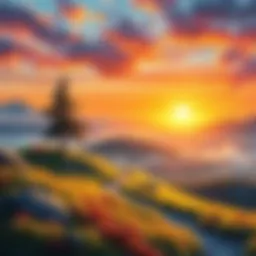 Vibrant dynamic wallpaper showcasing a serene landscape