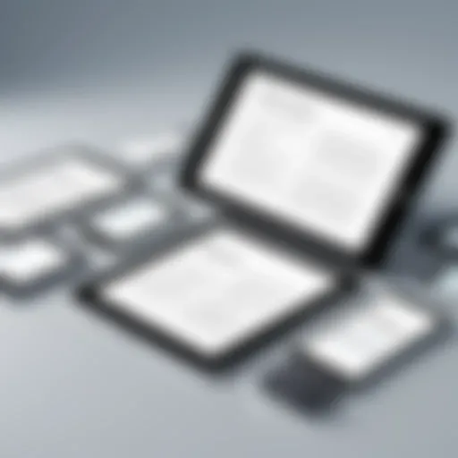 Illustration depicting various electronic devices showcasing EPUB reader applications