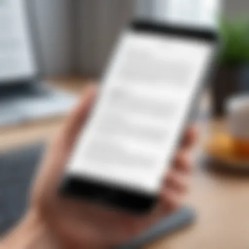 User interacting with a PDF editing app on an iPhone