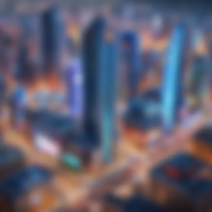 Artwork depicting a bustling empire city in a gaming environment