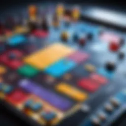 A strategic board game setup between two players