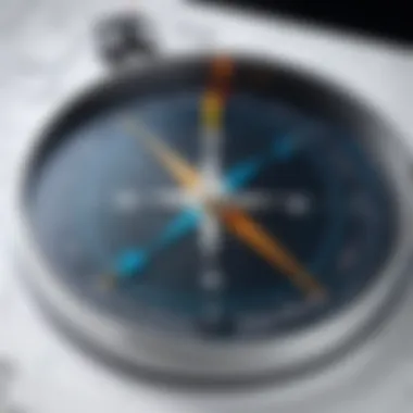 Precision Measurement Visualization Illustration of a compass level app displaying precise measurements