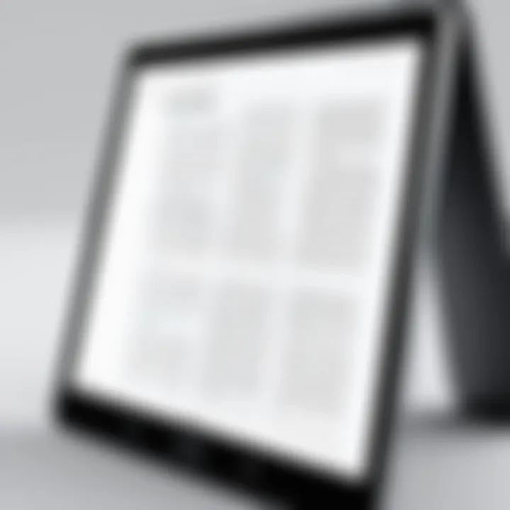 Close-up of EPUB reader showcasing screen clarity and text