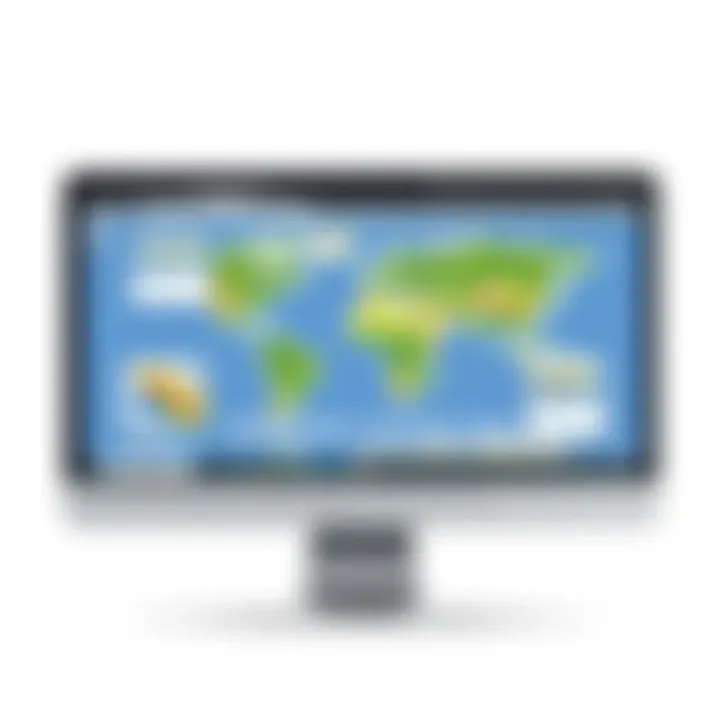 Comparison of various satellite map applications on a computer screen