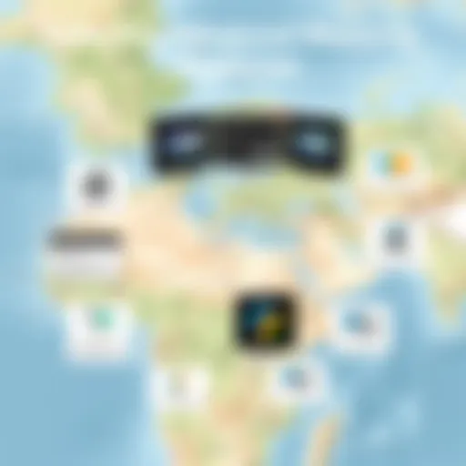 Exploring Advanced Mapping Features Comprehensive satellite map interface showcasing various features