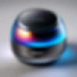 Close-up of the Galaxy Home Mini showcasing its sleek design