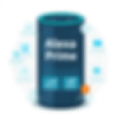 Illustration showcasing features of Alexa Prime Membership