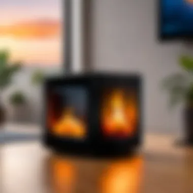 User Engaging with Amazon Fire Cube User interacting with Amazon Fire Cube in a smart home setting