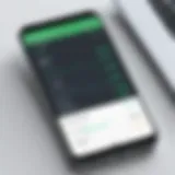 Visual representation of Android bill tracker app interface