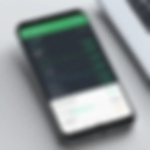 Visual representation of Android bill tracker app interface