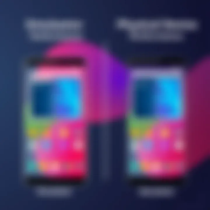 Emulator vs. Physical Device Performance Side-by-side comparison of emulator vs. physical device performance