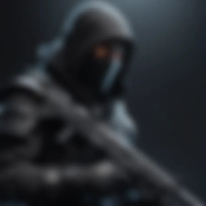 Mysterious figure in shadows holding a weapon