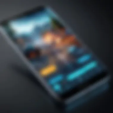 Engaging Mobile Game Interface A smartphone displaying an engaging mobile game interface.