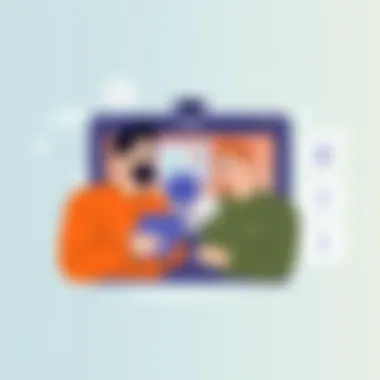 A dynamic duo video call in action, showcasing two individuals engaging interactively through a digital interface.