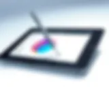 Precision stylus on a tablet screen