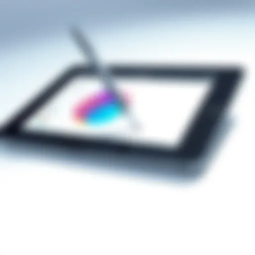 Precision stylus on a tablet screen
