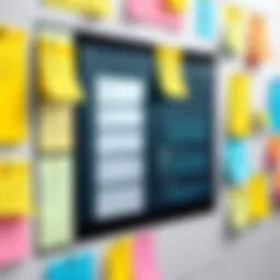 Digital sticky notes showcasing task management features