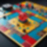 A vibrant collection of board games spread on a table