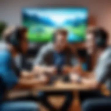 Collaborative Video Gaming Experience A group of friends enjoying a video game together