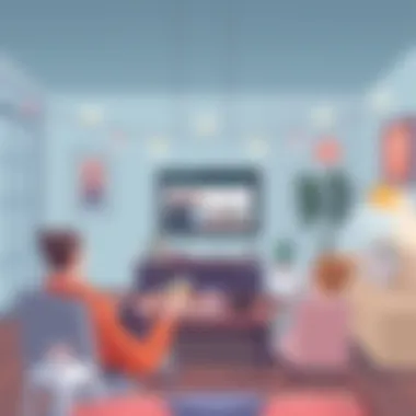 A cozy living room setup for a movie night