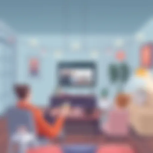 Cozy Movie Night Setup A cozy living room setup for a movie night