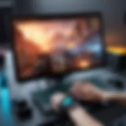 A visually engaging browser interface showcasing FPS gameplay