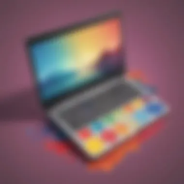 Chromebook with colorful digital paint palette