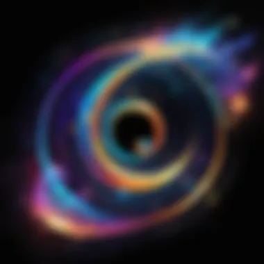 Cosmic Melodies Music notes swirling in a cosmic dance