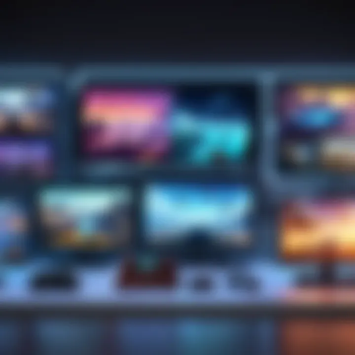 A futuristic scene depicting the evolution of gaming platforms