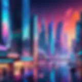 Vibrant pixelated artwork of a futuristic cityscape