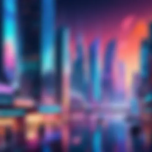 Vibrant pixelated artwork of a futuristic cityscape