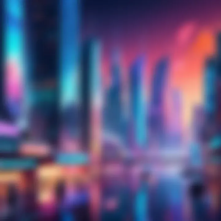 Vibrant pixelated artwork of a futuristic cityscape
