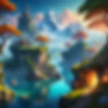 Enchanting Fantasy Game Realm Mystical fantasy world with enchanting creatures and landscapes