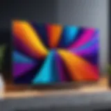 Stunning visual of a vibrant abstract screensaver displayed on a television