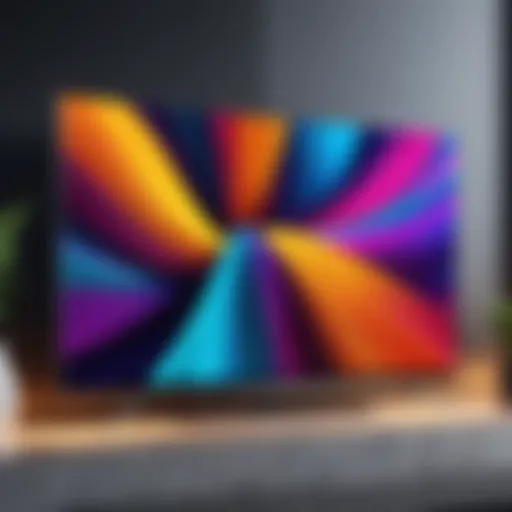 Stunning visual of a vibrant abstract screensaver displayed on a television