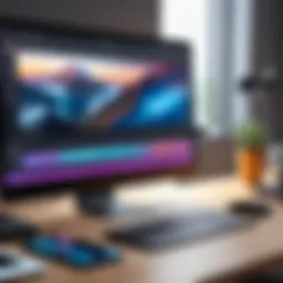 Dynamic interface of a video editing app showcasing editing tools.