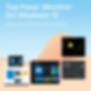 Overview of Weather Apps for Windows 10 An overview of various weather applications showing their interfaces