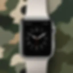 Sleek Apple Watch Face with Camouflage Pattern