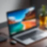 A sleek Chromebook displaying a vibrant game interface
