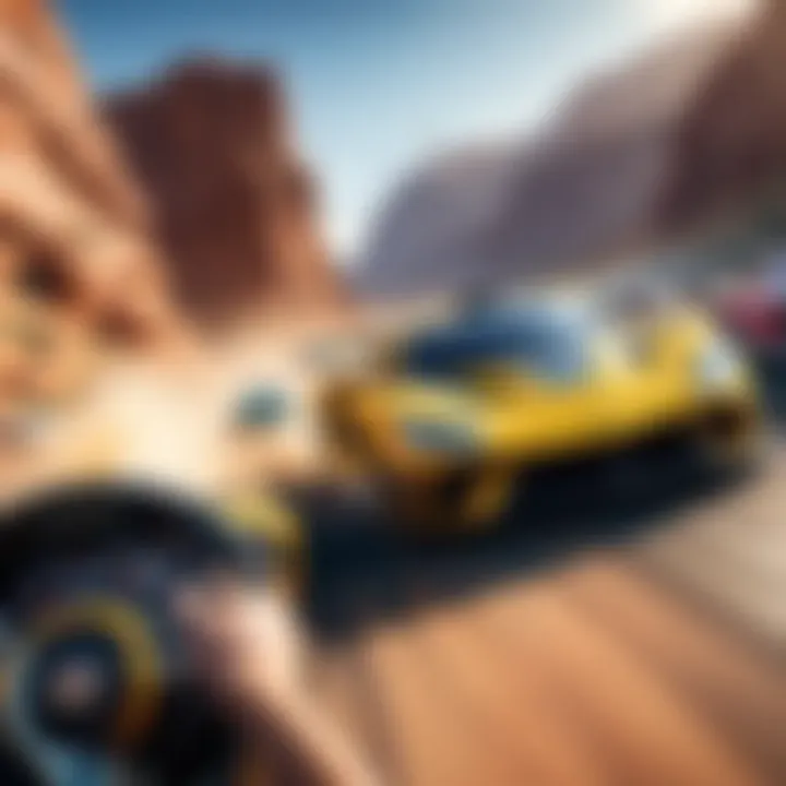 Creative visualization of a fast-paced and adrenaline-fueled racing game