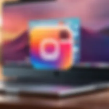User interface of Instagram on Mac showcasing posts and stories