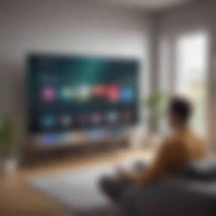 Smart TV user interacting with web browsing features